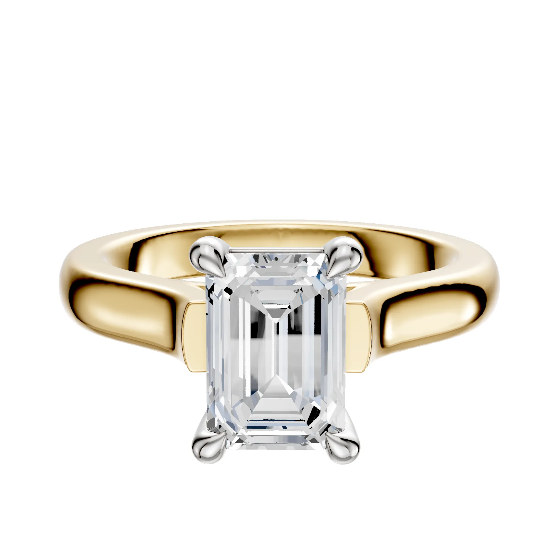 18K Two Tone 4 Prong Basket Cathedral Dome 3.0mm Engagement Ring sold by Effy