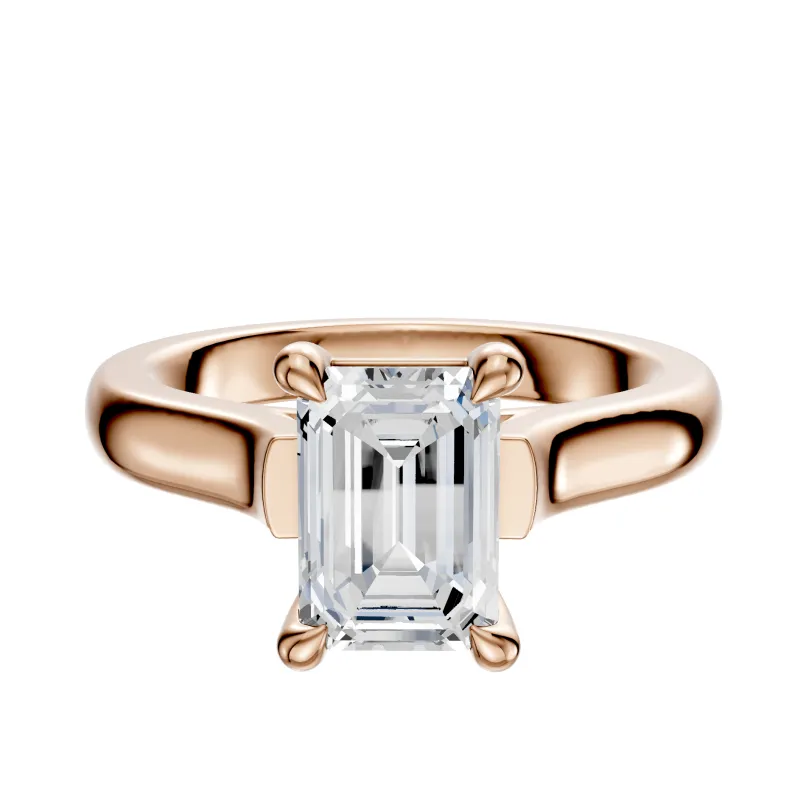 18K Rose Gold 4 Prong Basket Cathedral Dome 3.0mm Engagement Ring made by Effy
