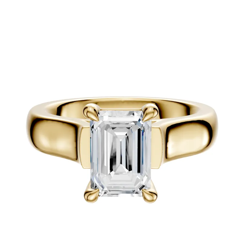 14K Yellow Gold 4 Prong Basket Cathedral Dome 4.0mm Engagement Ring sold by Effy