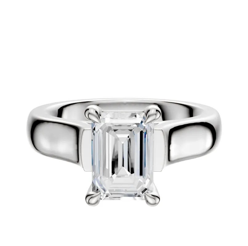 14K White Gold 4 Prong Basket Cathedral Dome 4.0mm Engagement Ring sold by Effy