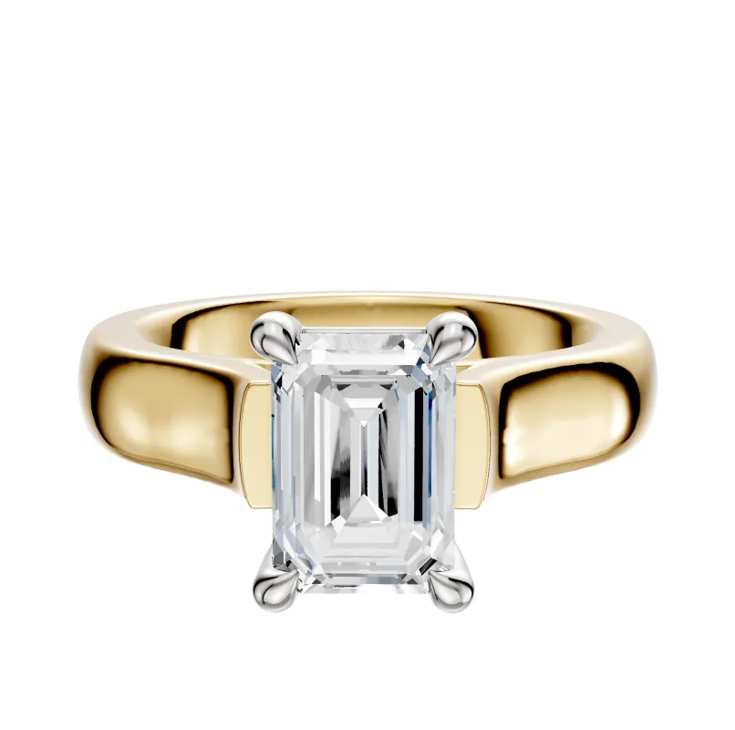 18K Two Tone 4 Prong Basket Cathedral Dome 4.0mm Engagement Ring sold by Effy