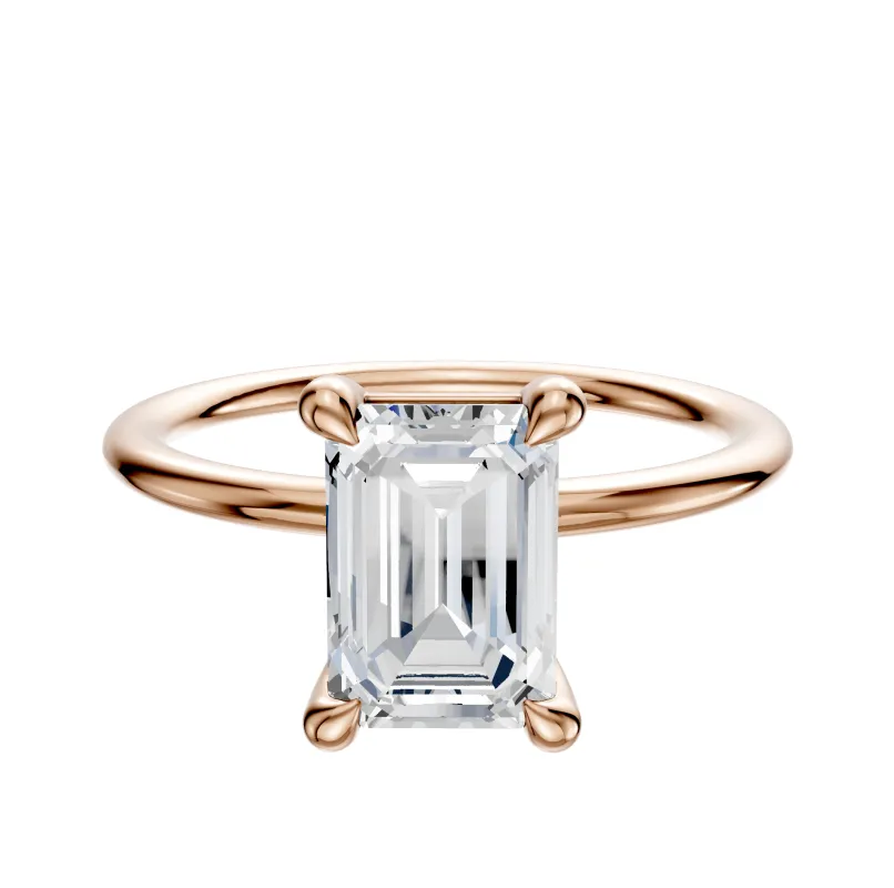 18K Rose Gold 4 Prong Basket Classic Dome 1.5mm Engagement Ring made by Effy
