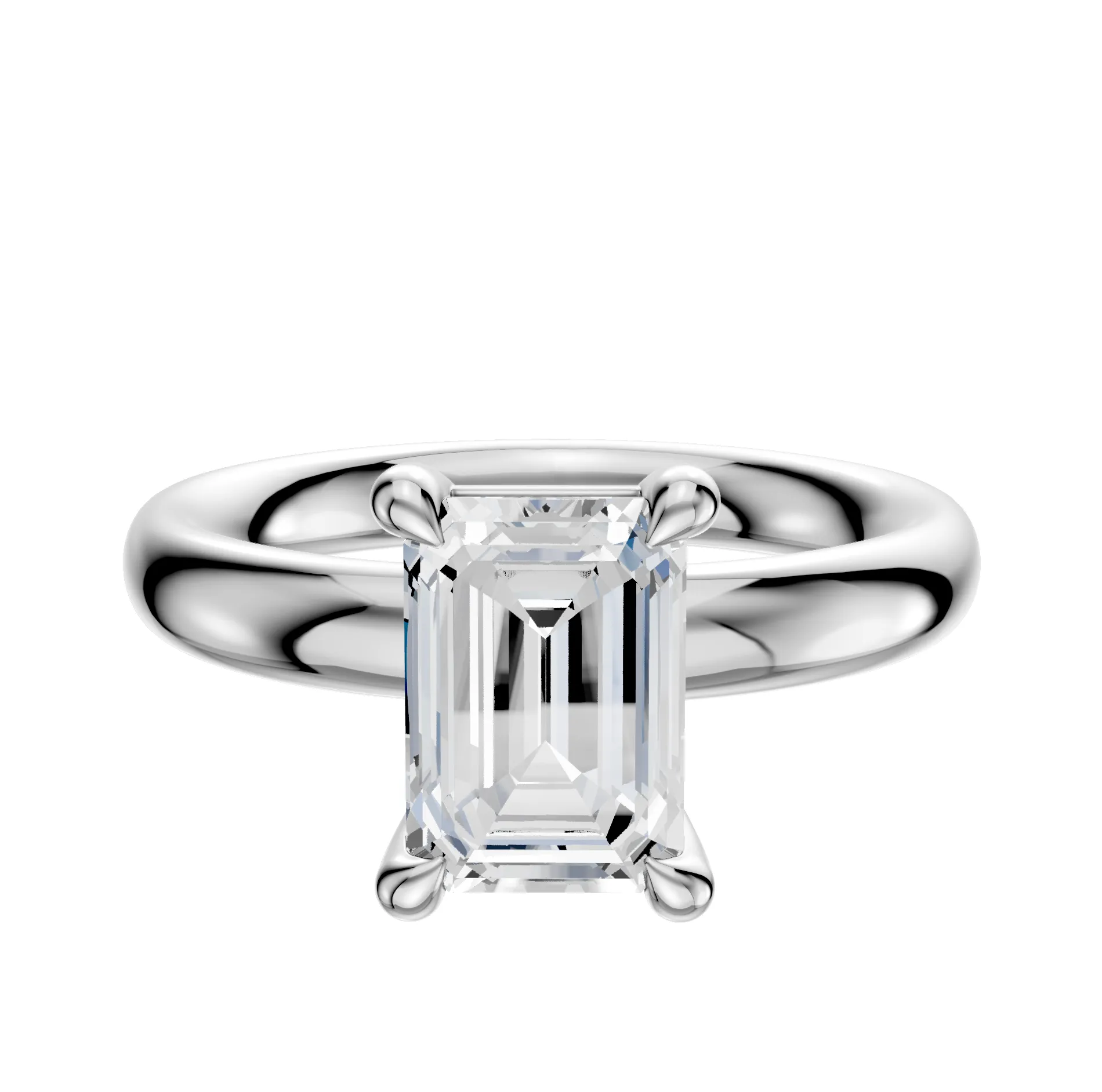 Platinum 4 Prong Basket Classic Dome 3.0mm Engagement Ring sold by Effy