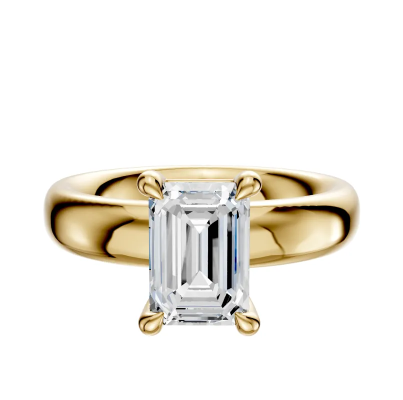 14K Yellow Gold 4 Prong Basket Classic Dome 4.0mm Engagement Ring sold by Effy