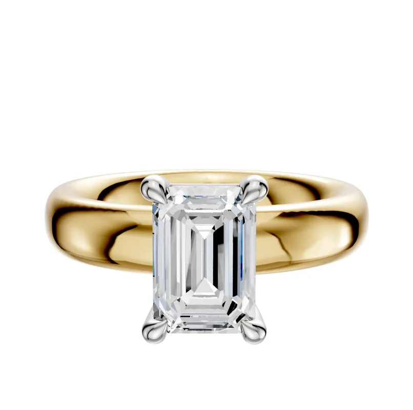 14K Two Tone 4 Prong Basket Classic Dome 4.0mm Engagement Ring sold by Effy