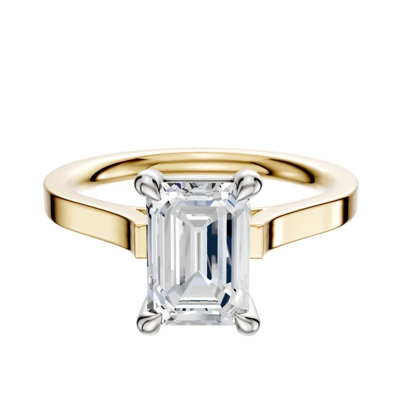 14K Two Tone 4 Prong Basket Cathedral Flat 2.0mm Engagement Ring sold by Effy