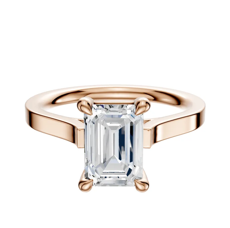 18K Rose Gold 4 Prong Basket Cathedral Flat 2.0mm Engagement Ring sold by Effy