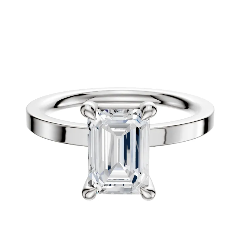 Platinum 4 Prong Basket Classic Flat 2.0mm Engagement Ring sold by Effy