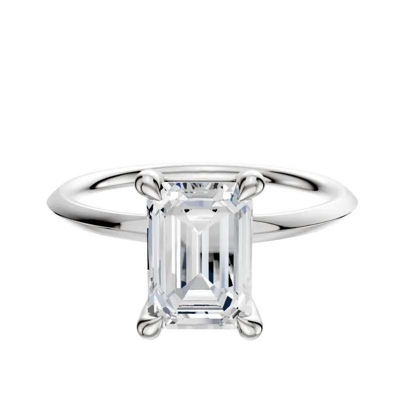 14K White Gold 4 Prong Basket Classic Knife Edge 1.5mm Engagement Ring sold by Effy