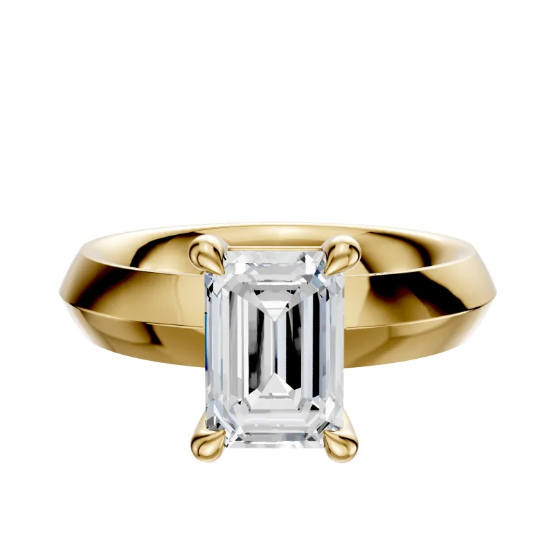 14K Yellow Gold 4 Prong Basket Classic Knife Edge 4.0mm Engagement Ring sold by Effy