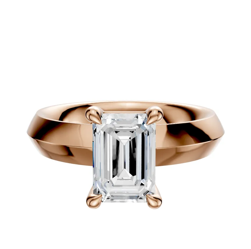 14K Rose Gold 4 Prong Basket Classic Knife Edge 4.0mm Engagement Ring sold by Effy