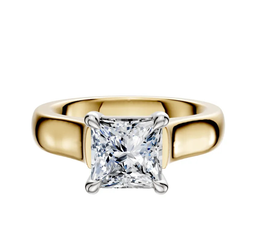 14K Two Tone 4 Prong Basket Cathedral Dome 4.0mm Engagement Ring sold by Effy