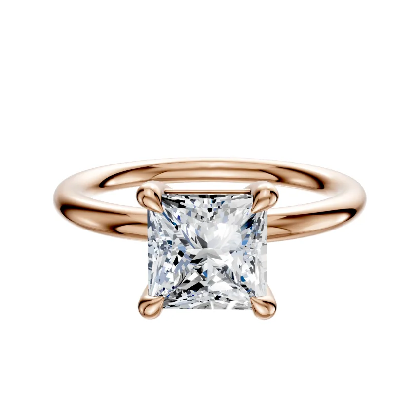 18K Rose Gold 4 Prong Basket Classic Dome 2.0mm Engagement Ring made by Effy