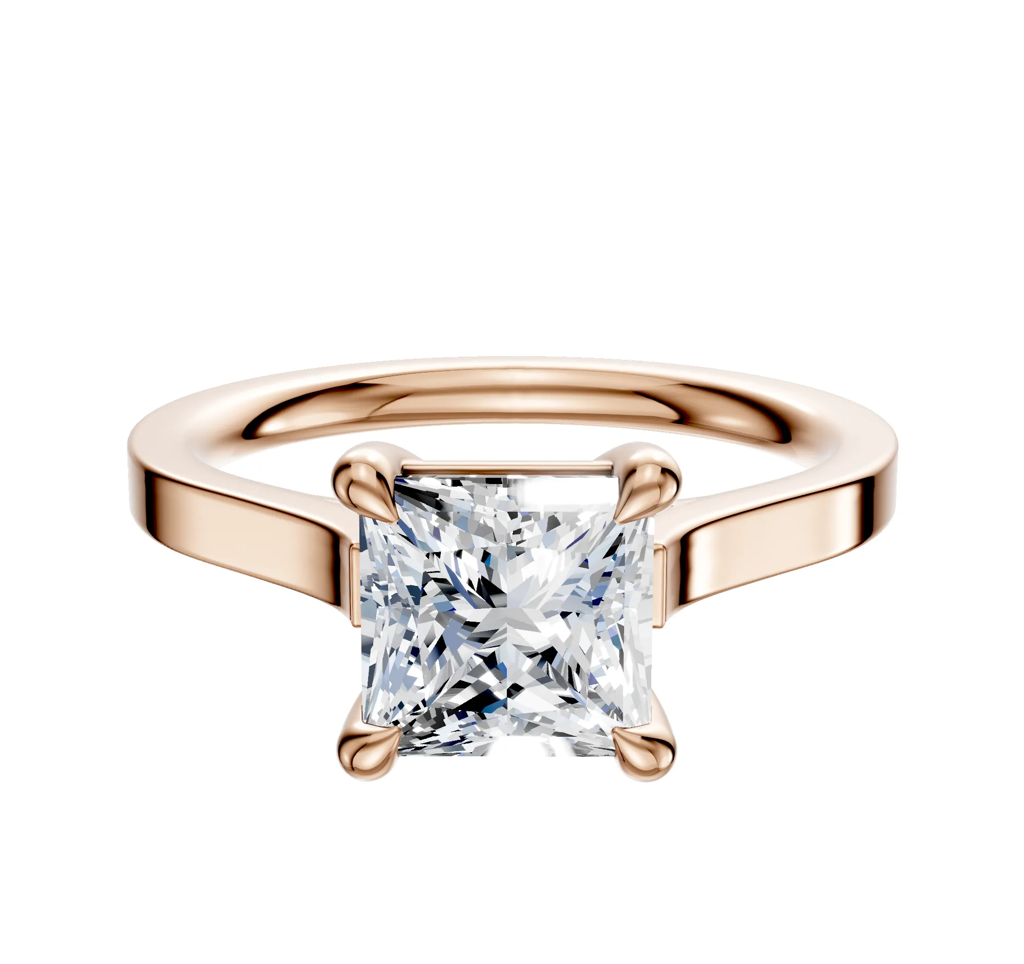 14K Rose Gold 4 Prong Basket Cathedral Flat 2.0mm Engagement Ring sold by Effy