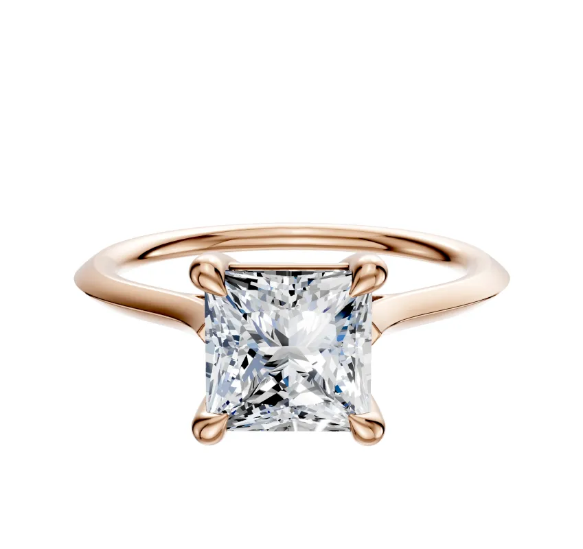 18K Rose Gold 4 Prong Basket Cathedral Knife Edge 1.5mm Engagement Ring sold by Effy