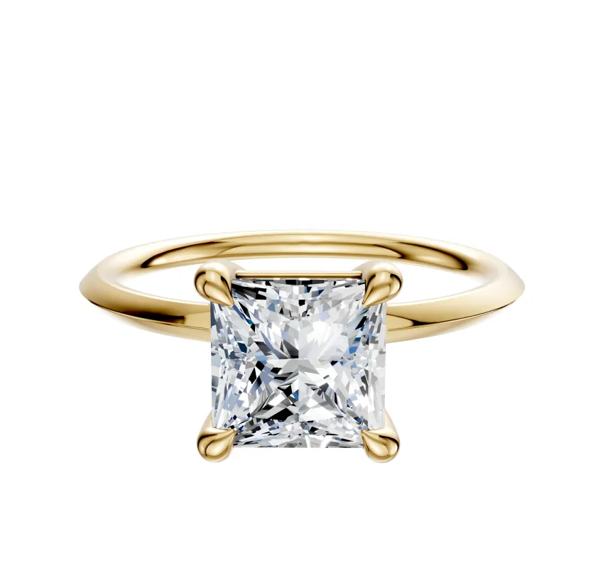 18K Yellow Gold 4 Prong Basket Classic Knife Edge 1.5mm Engagement Ring made by Effy
