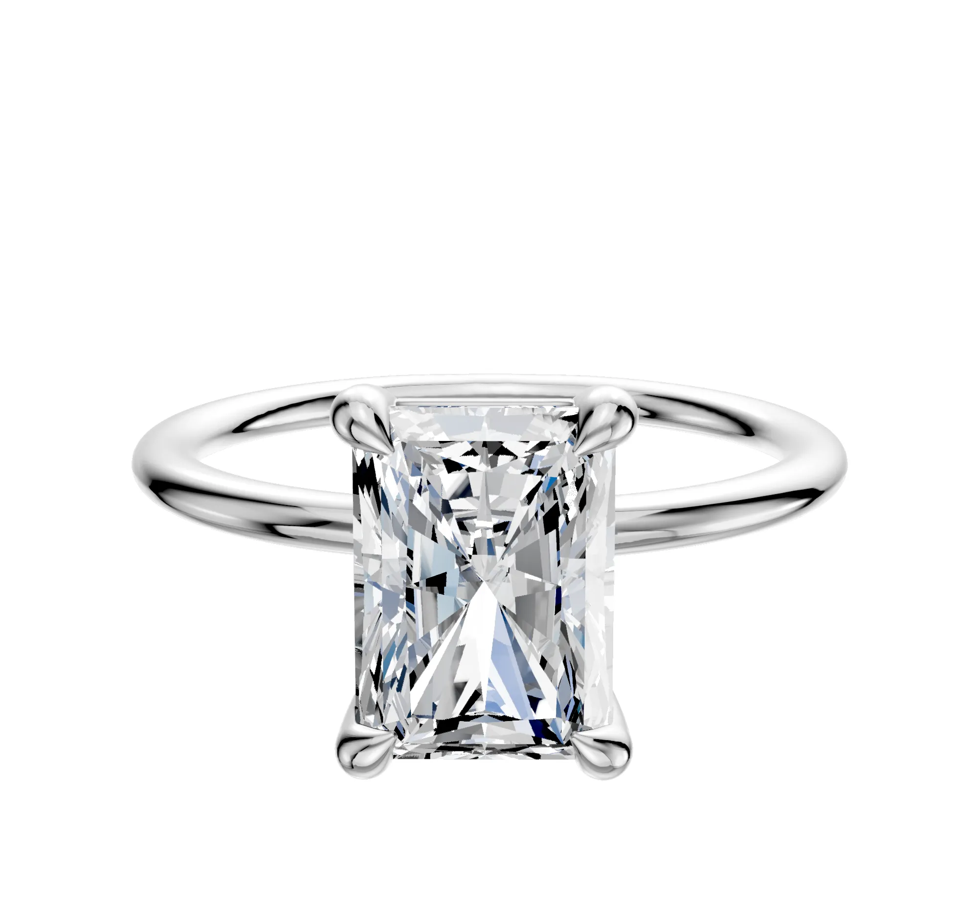 14K White Gold 4 Prong Basket Classic Dome 1.5mm Engagement Ring sold by Effy