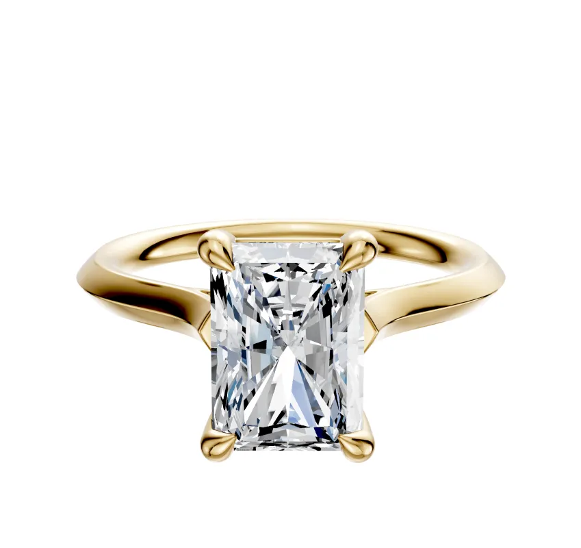 18K Yellow Gold 4 Prong Basket Cathedral Knife Edge 2.0mm Engagement Ring sold by Effy