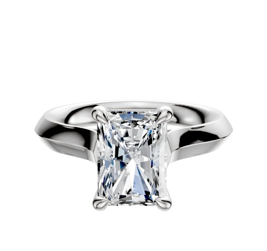 14K White Gold 4 Prong Basket Cathedral Knife Edge 3.0mm Engagement Ring sold by Effy