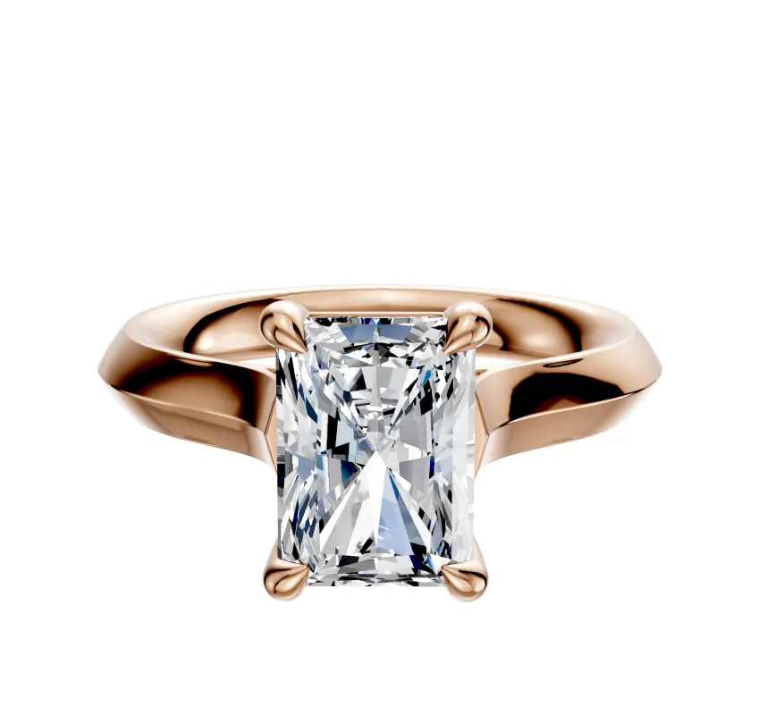 14K Rose Gold 4 Prong Basket Cathedral Knife Edge 3.0mm Engagement Ring sold by Effy