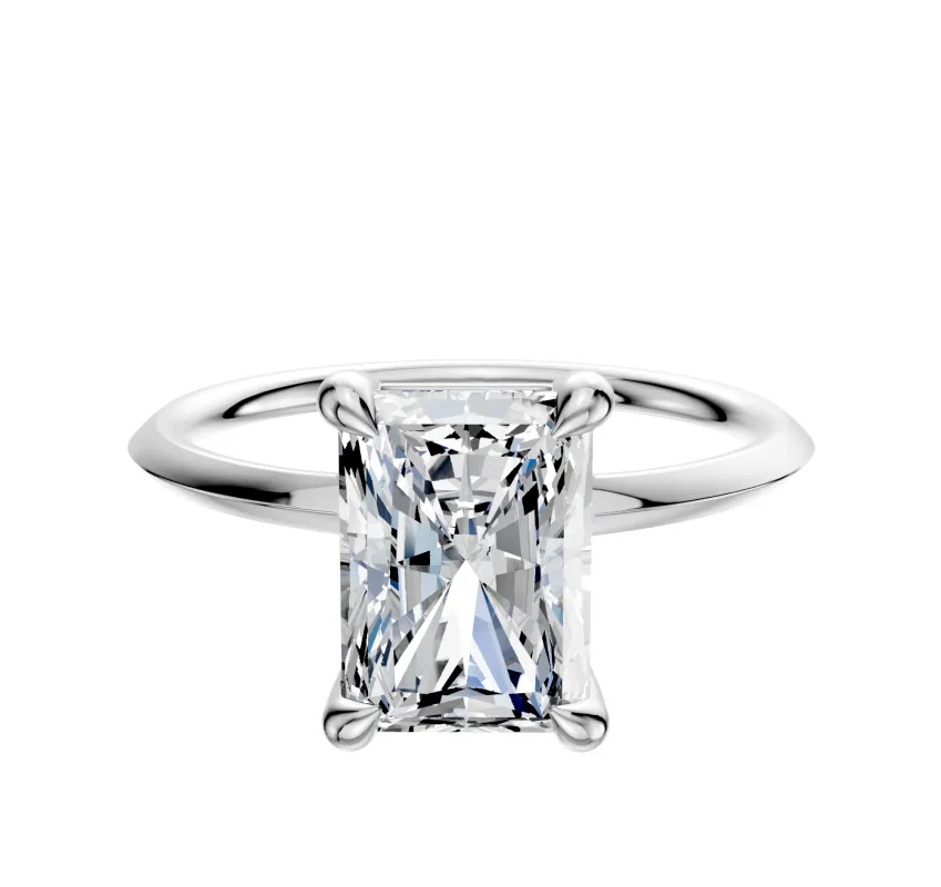 18K White Gold 4 Prong Basket Classic Knife Edge 1.5mm Engagement Ring sold by Effy