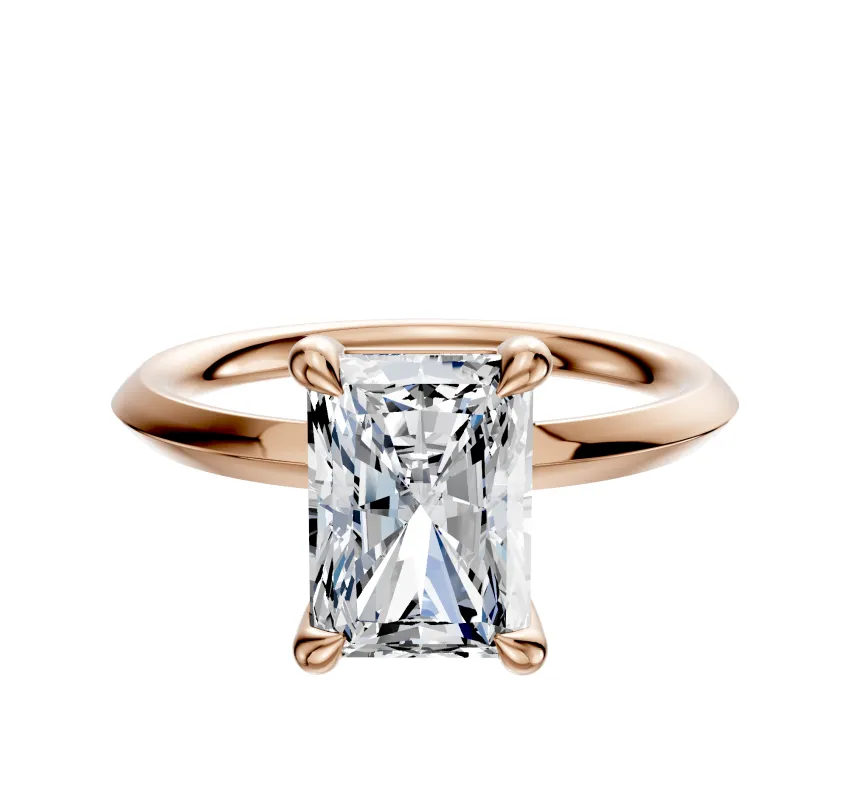 14K Rose Gold 4 Prong Basket Classic Knife Edge 2.0mm Engagement Ring sold by Effy