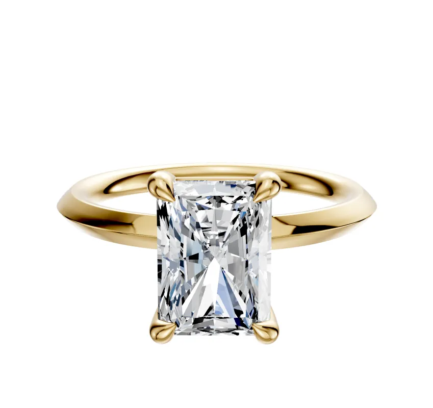 18K Yellow Gold 4 Prong Basket Classic Knife Edge 2.0mm Engagement Ring made by Effy
