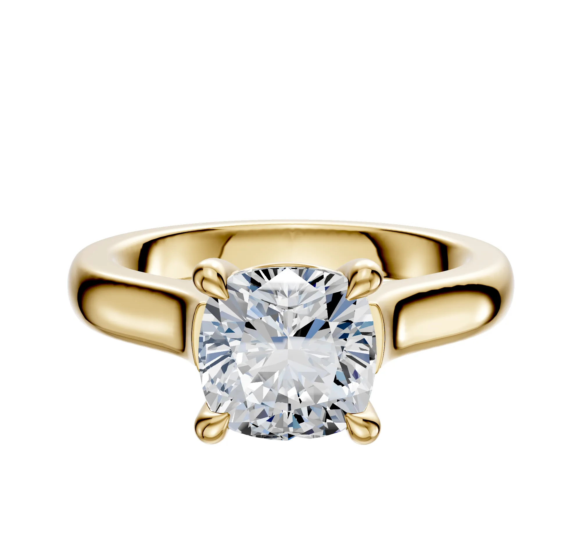 14K Yellow Gold 4 Prong Basket Cathedral Dome 3.0mm Engagement Ring sold by Effy