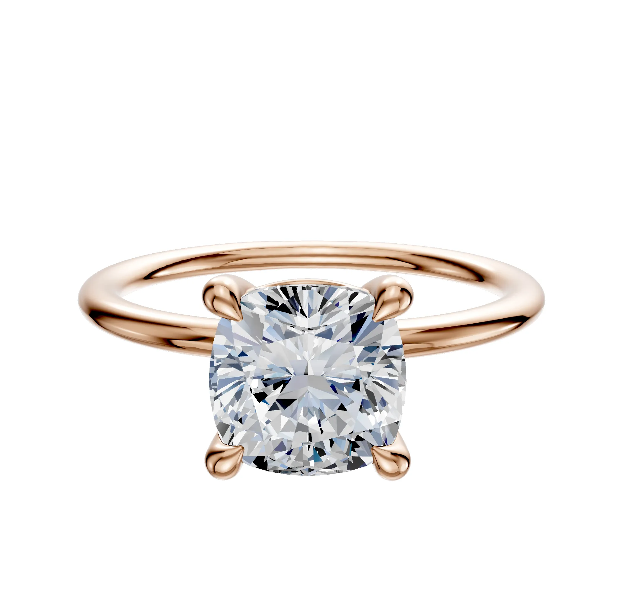 18K Rose Gold 4 Prong Basket Classic Dome 1.5mm Engagement Ring sold by Effy