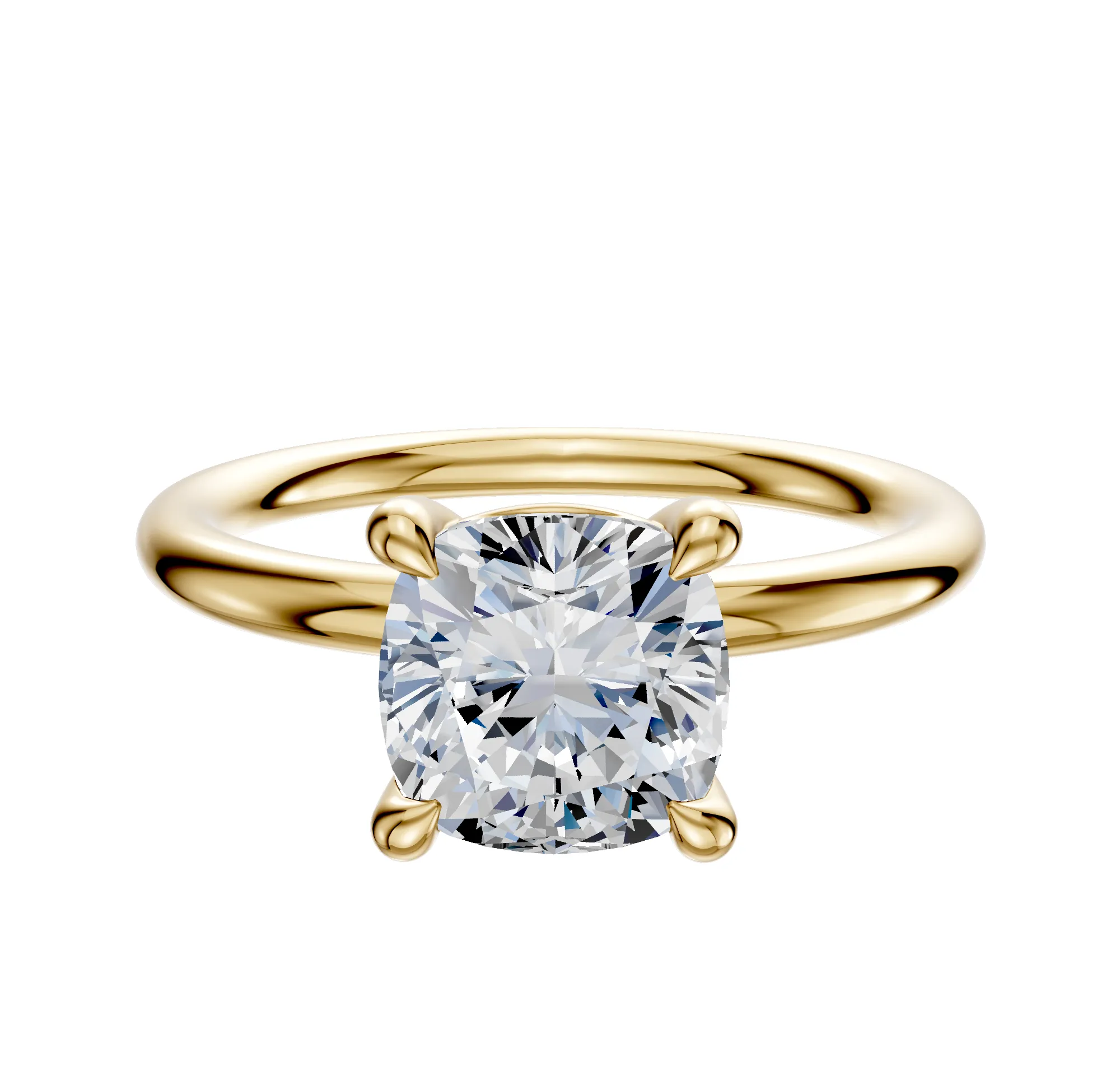 14K Yellow Gold 4 Prong Basket Classic Dome 2.0mm Engagement Ring sold by Effy