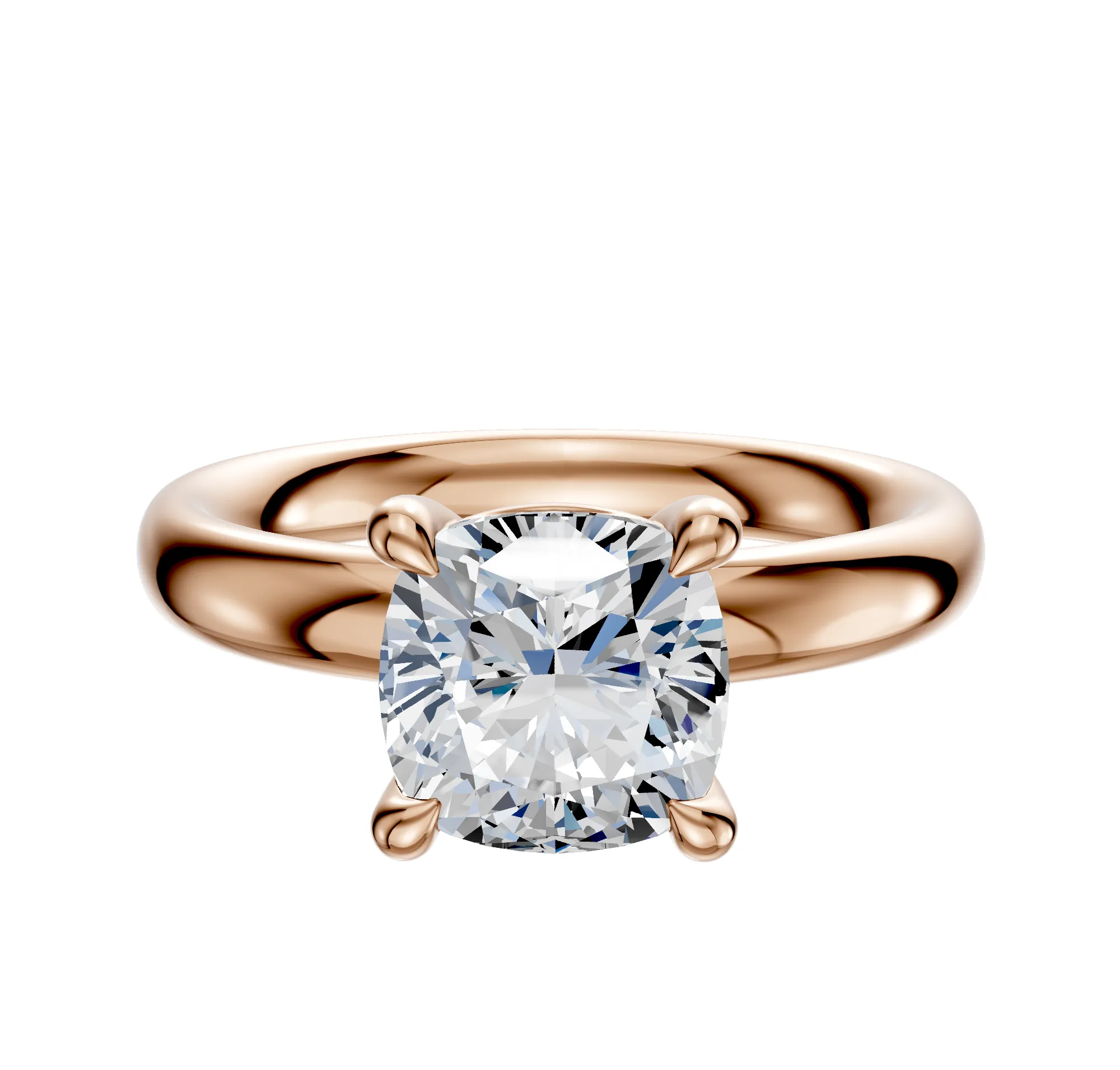 18K Rose Gold 4 Prong Basket Classic Dome 3.0mm Engagement Ring sold by Effy