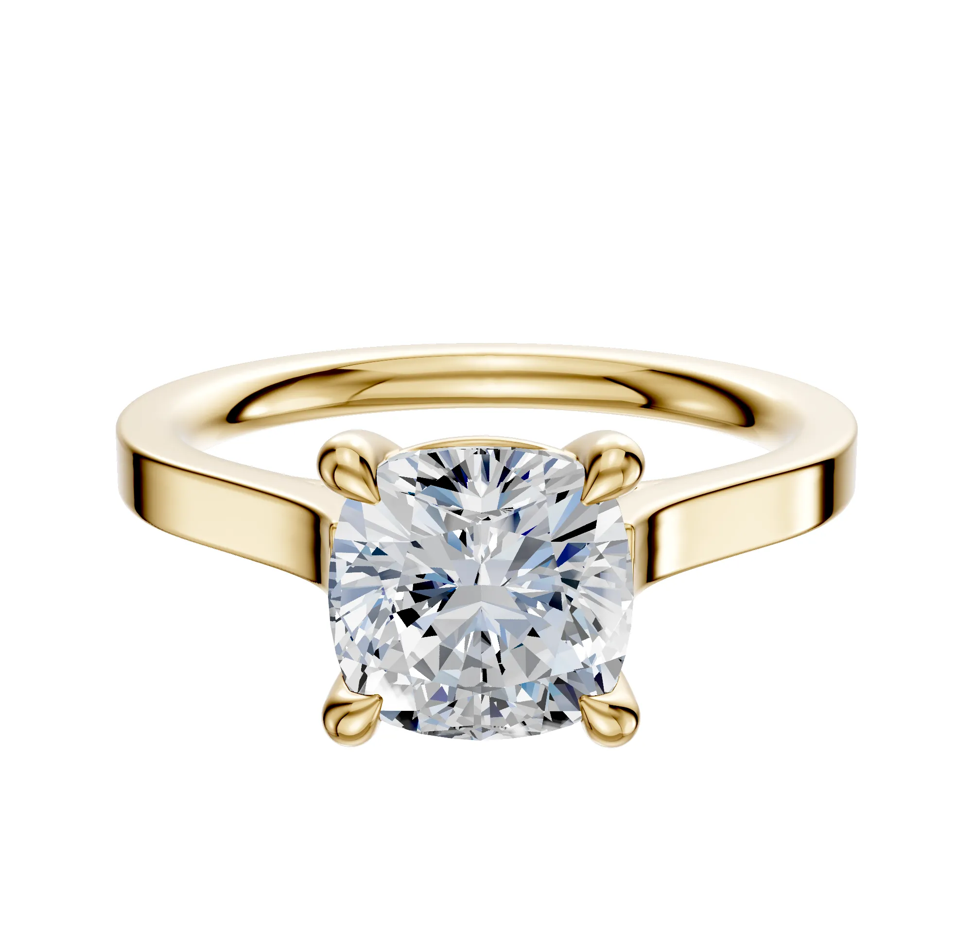 18K Yellow Gold 4 Prong Basket Cathedral Flat 2.0mm Engagement Ring sold by Effy