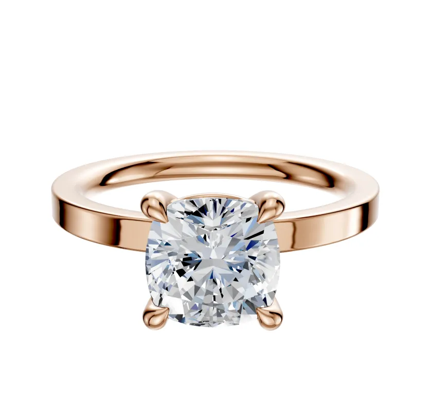 14K Rose Gold 4 Prong Basket Classic Flat 2.0mm Engagement Ring sold by Effy