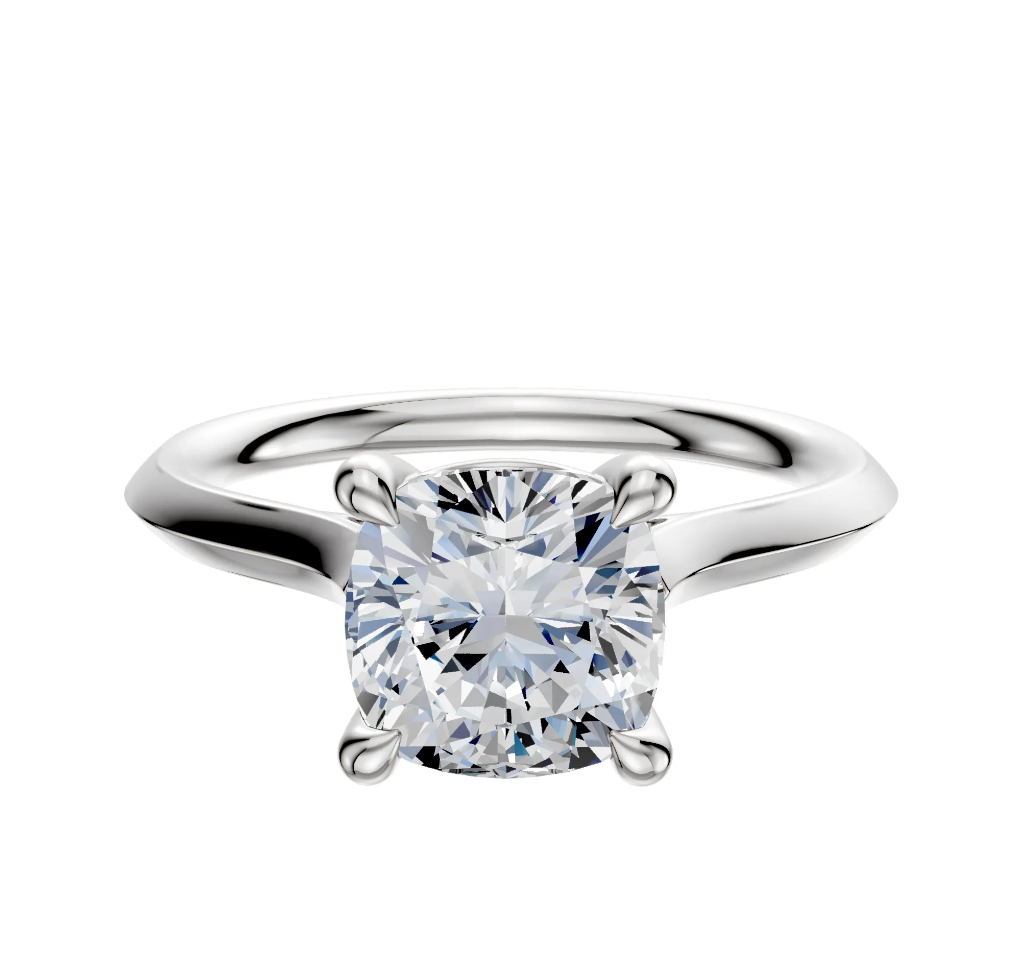 18K White Gold 4 Prong Basket Cathedral Knife Edge 2.0mm Engagement Ring sold by Effy