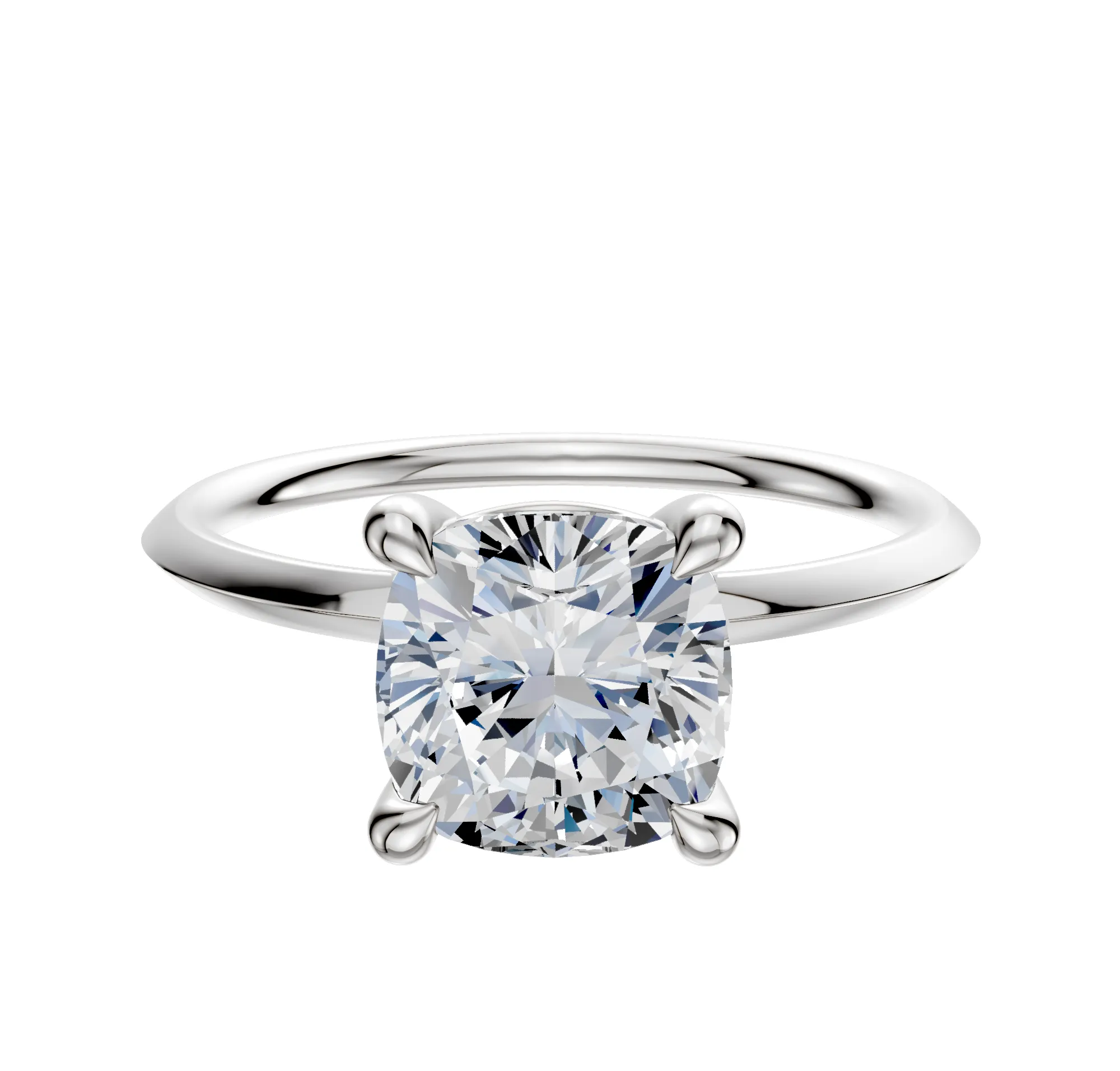 14K White Gold 4 Prong Basket Classic Knife Edge 1.5mm Engagement Ring sold by Effy