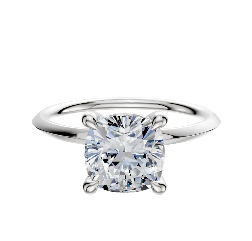 18K White Gold 4 Prong Basket Classic Knife Edge 1.5mm Engagement Ring sold by Effy