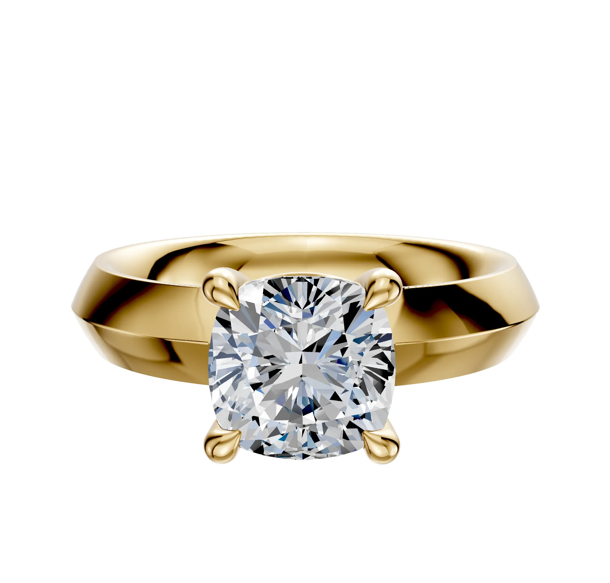 14K Yellow Gold 4 Prong Basket Classic Knife Edge 4.0mm Engagement Ring sold by Effy