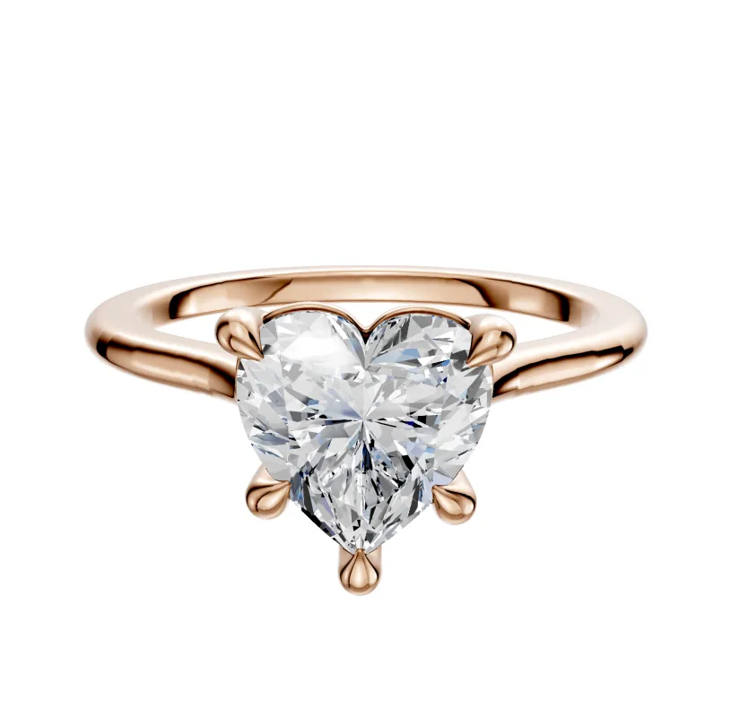 18K Rose Gold 4 Prong Basket Cathedral Dome 1.5mm Engagement Ring sold by Effy