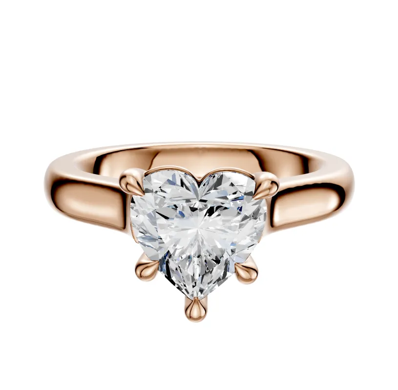 14K Rose Gold 4 Prong Basket Cathedral Dome 3.0mm Engagement Ring made by Effy