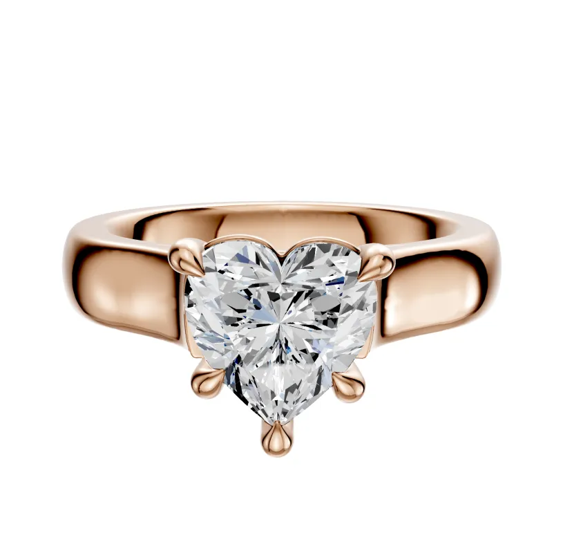 18K Rose Gold 4 Prong Basket Cathedral Dome 4.0mm Engagement Ring made by Effy