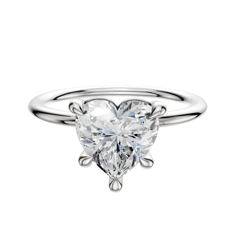 18K White Gold 4 Prong Basket Classic Dome 1.5mm Engagement Ring made by Effy