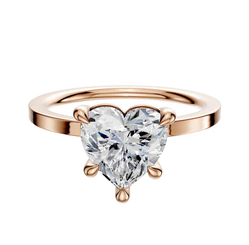 18K Rose Gold 4 Prong Basket Classic Flat 1.5mm Engagement Ring made by Effy