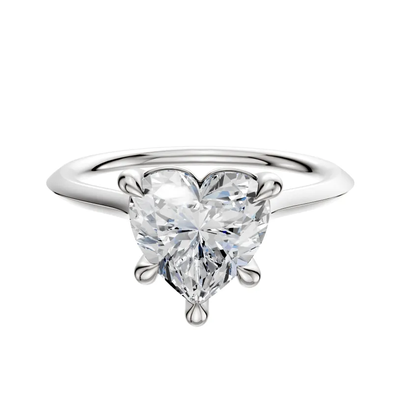 18K White Gold 4 Prong Basket Cathedral Knife Edge 1.5mm Engagement Ring made by Effy