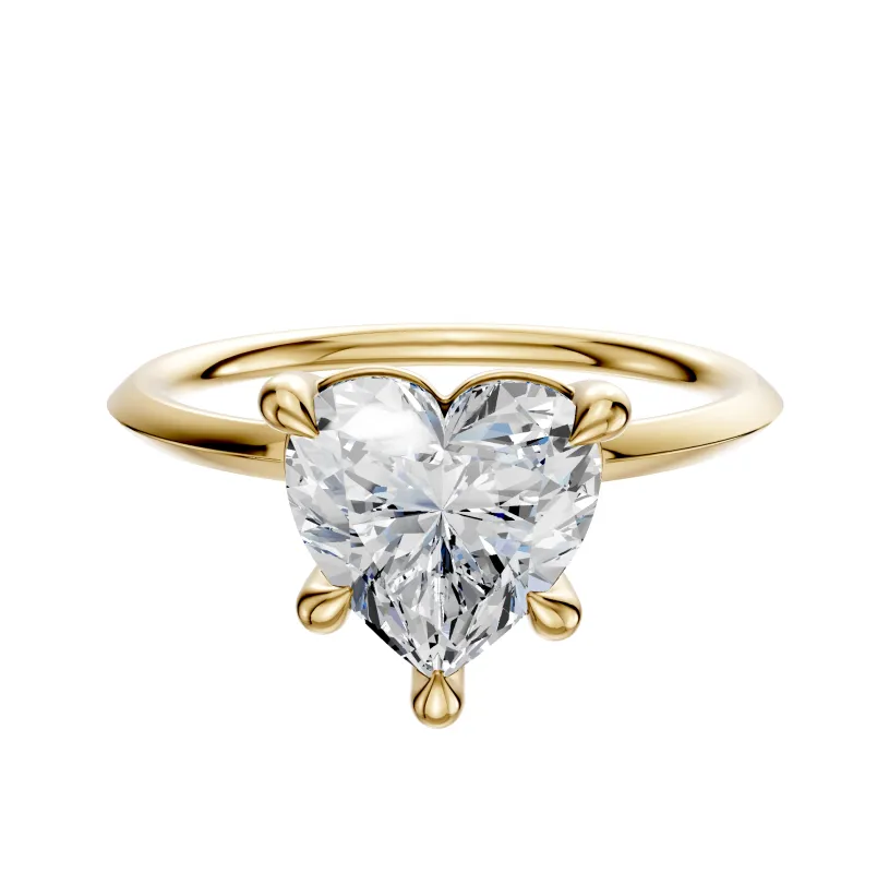 14K Yellow Gold 4 Prong Basket Classic Knife Edge 1.5mm Engagement Ring made by Effy