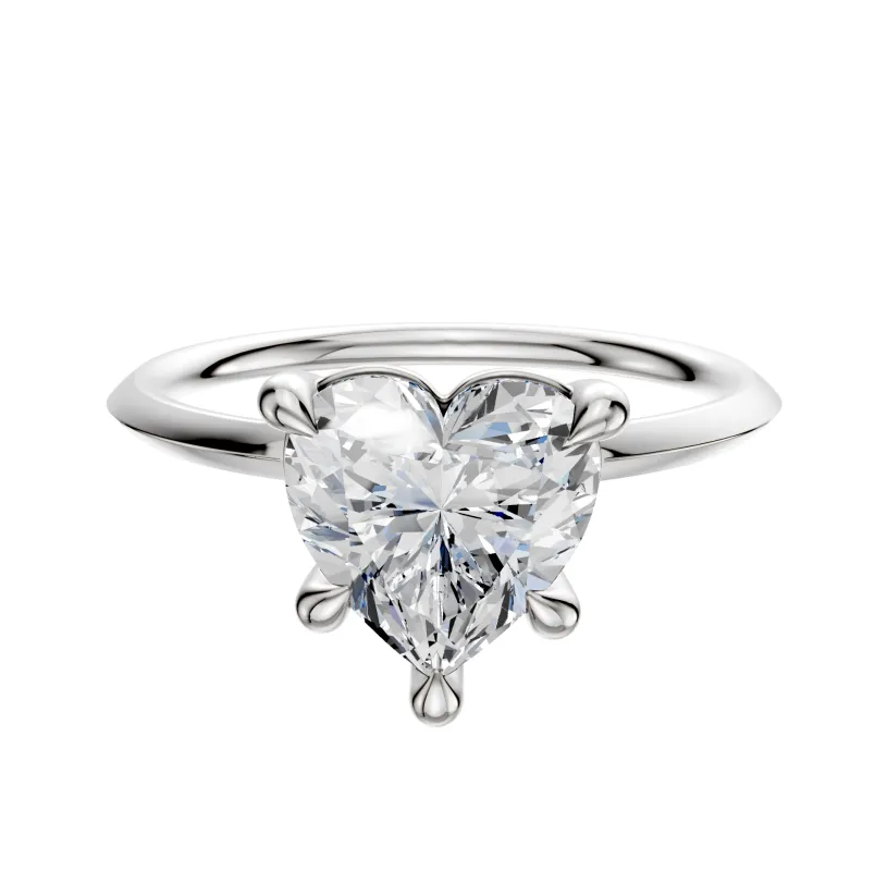 18K White Gold 4 Prong Basket Classic Knife Edge 1.5mm Engagement Ring made by Effy