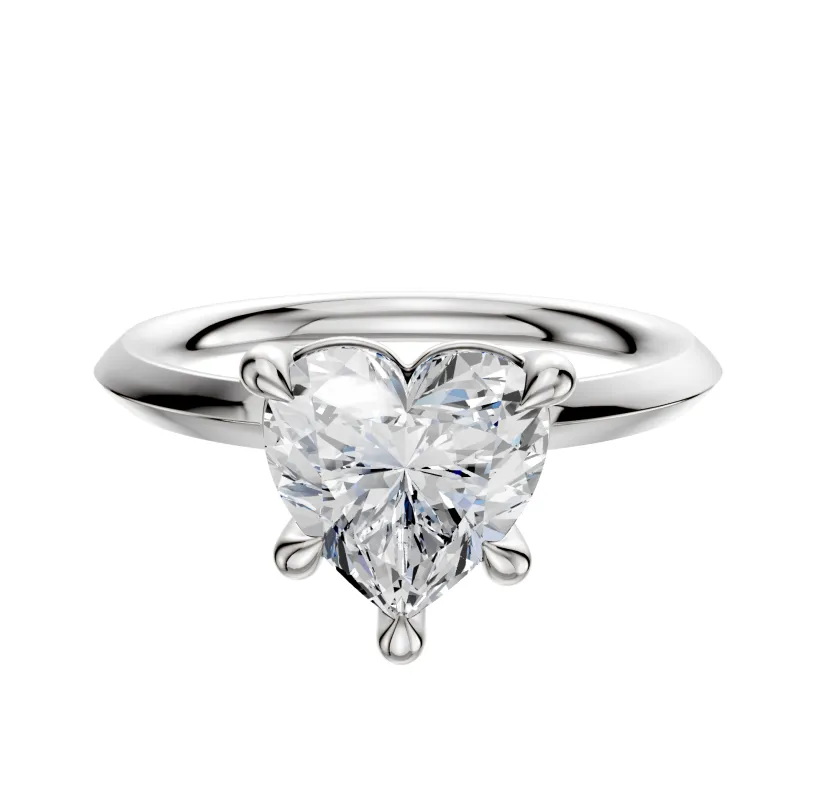 14K White Gold 4 Prong Basket Classic Knife Edge 2.0mm Engagement Ring sold by Effy