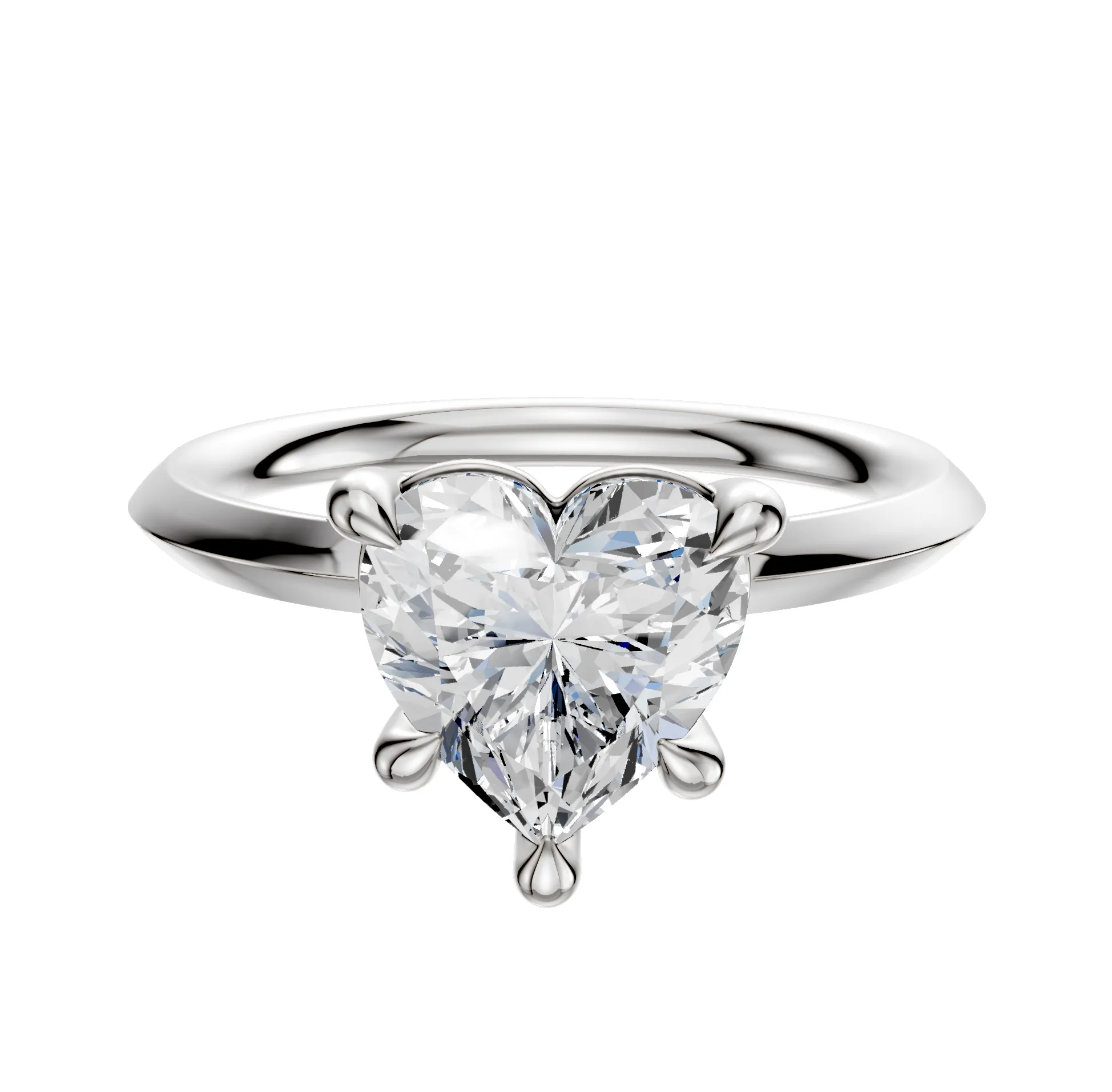 14K White Gold 4 Prong Basket Classic Knife Edge 2.0mm Engagement Ring sold by Effy