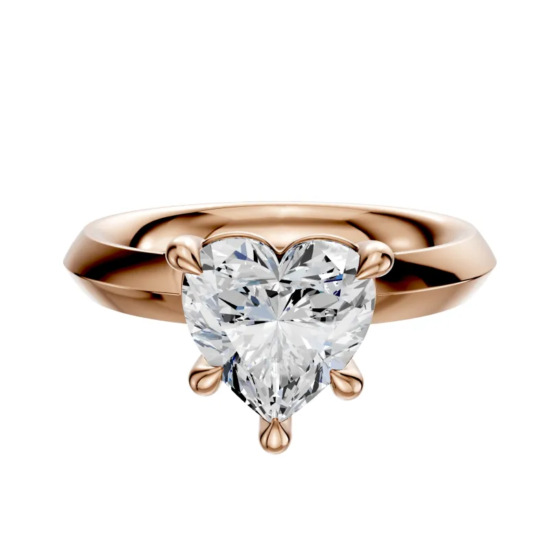 14K Rose Gold 4 Prong Basket Classic Knife Edge 3.0mm Engagement Ring made by Effy