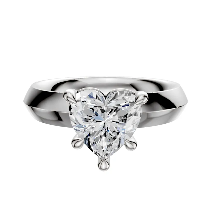 Platinum 4 Prong Basket Classic Knife Edge 4.0mm Engagement Ring made by Effy