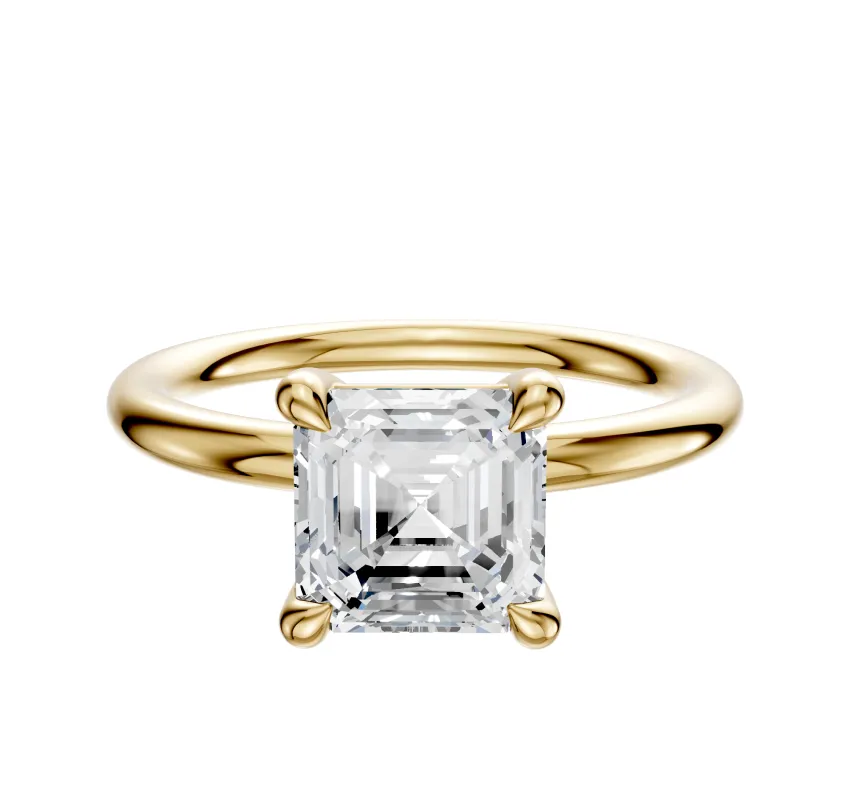 14K Yellow Gold 4 Prong Basket Classic Dome 2.0mm Engagement Ring made by Effy